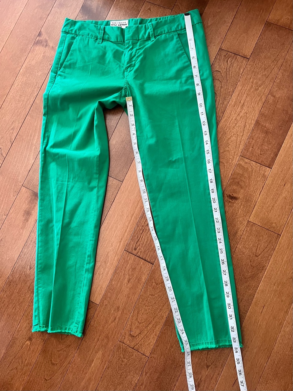 Nili Lotan Emerald Green High-Waist Cropped Pants Size 0 - Picture 14 of 17